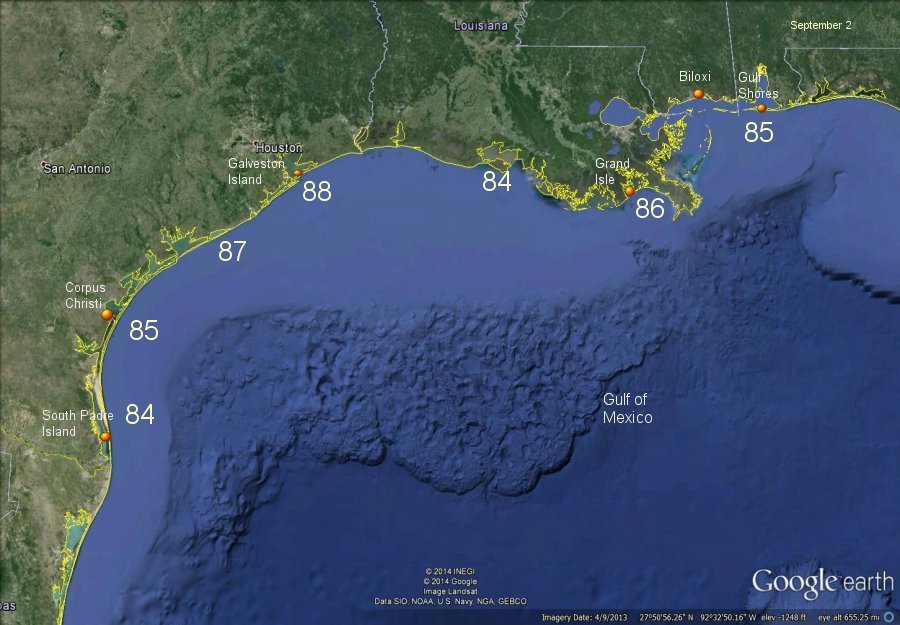 Western / Central Gulf of Mexico Water Temps