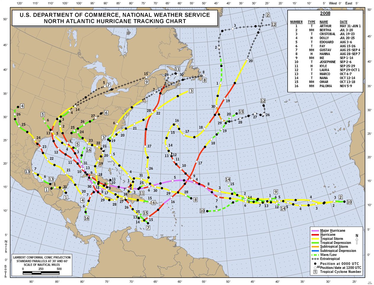 hurricane track history