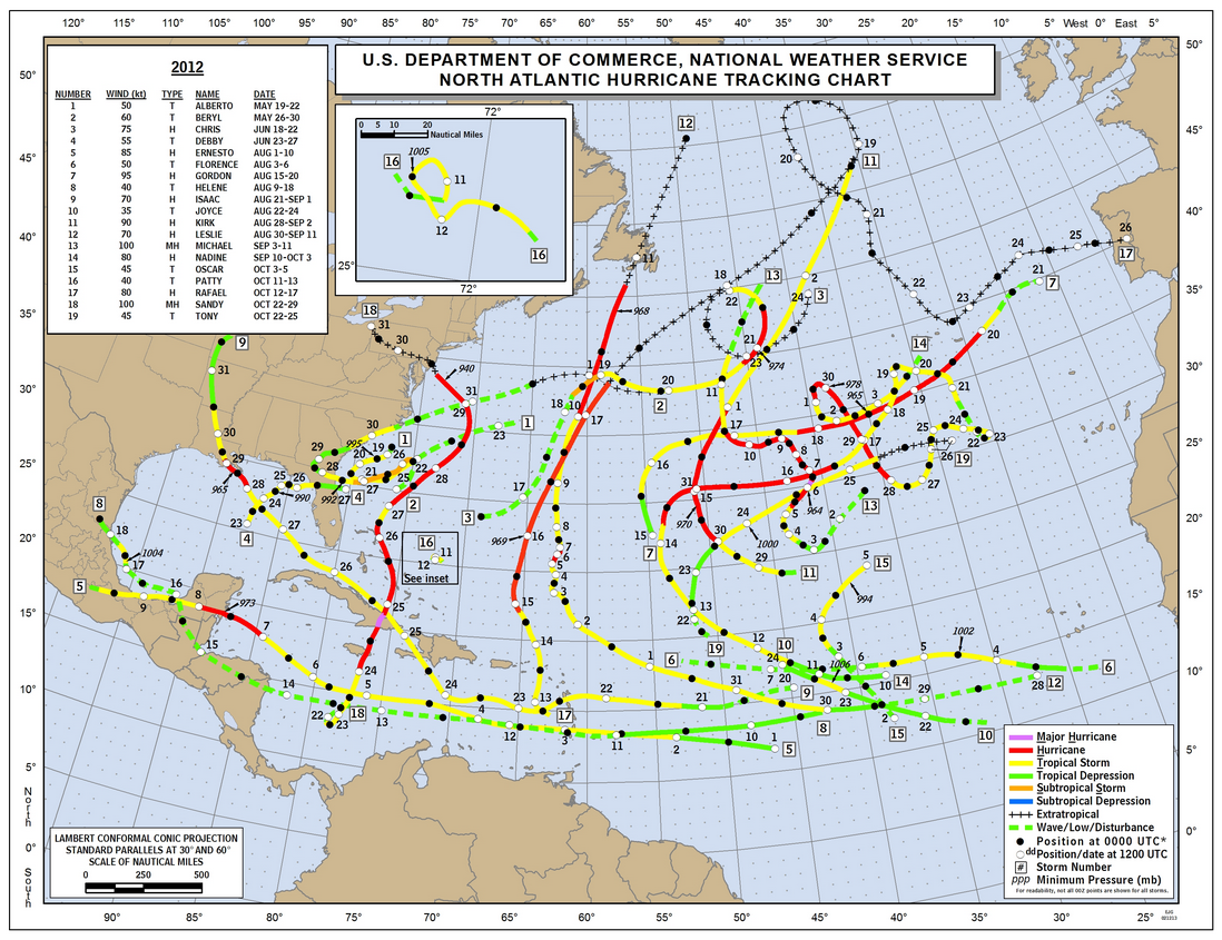 Hurricane Andrew Tracking Chart