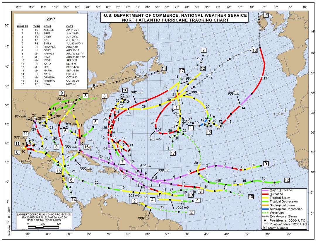 Hurricane Hugo Tracking Chart