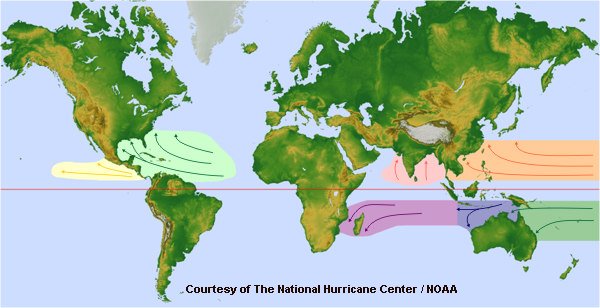 Where do most hurricanes form?